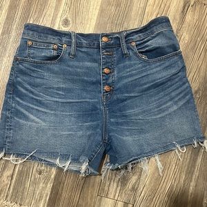 Madewell button fly denim shorts